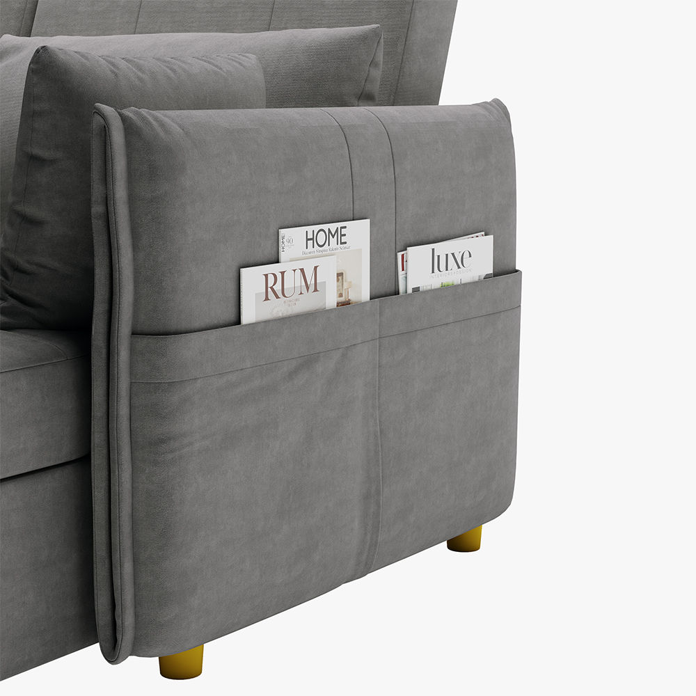 Fully Assemble Dark Gray Fabric Sofa Beds