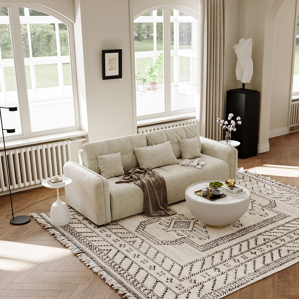 Fabric Beige Fabric Sofa Beds