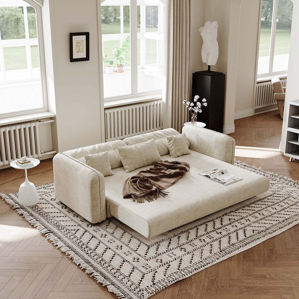 Fabric Beige Fabric Sofa Beds
