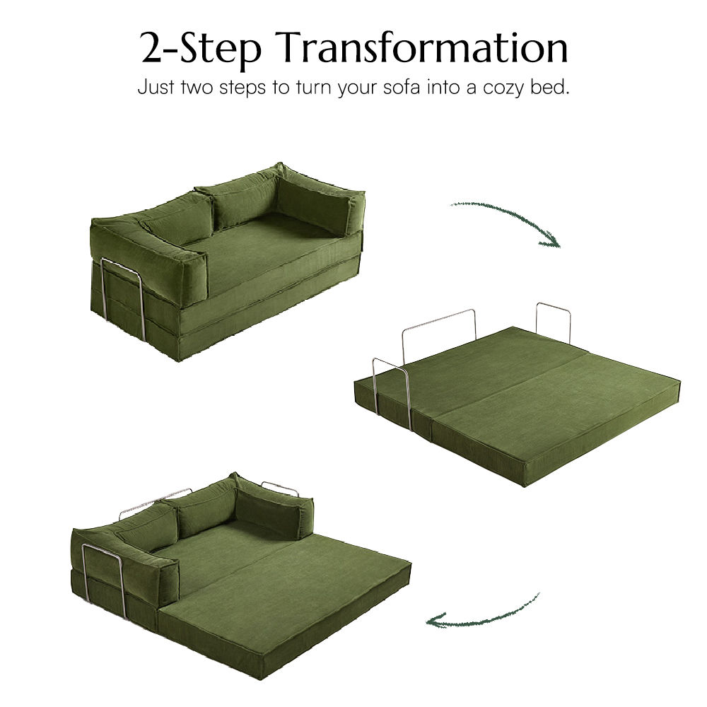 Green Fabric Sofa Beds