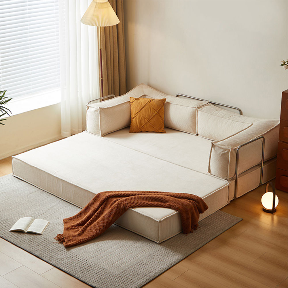 Beige Fabric Sofa Beds