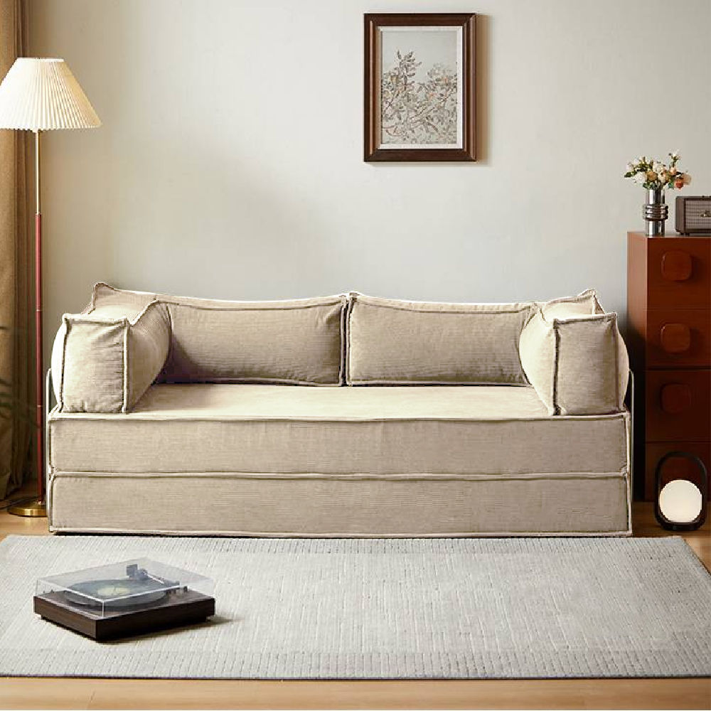 Beige Fabric Sofa Beds