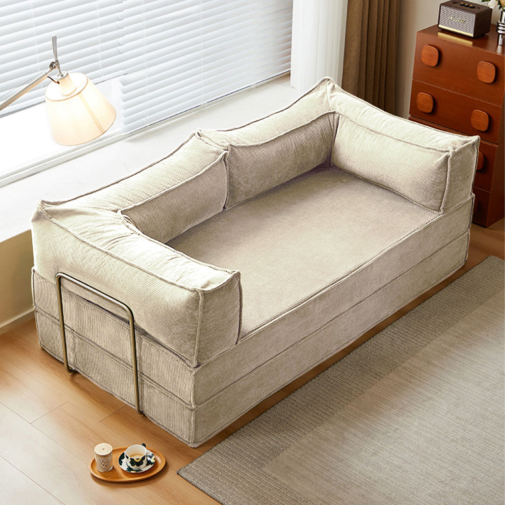 Beige Fabric Sofa Beds