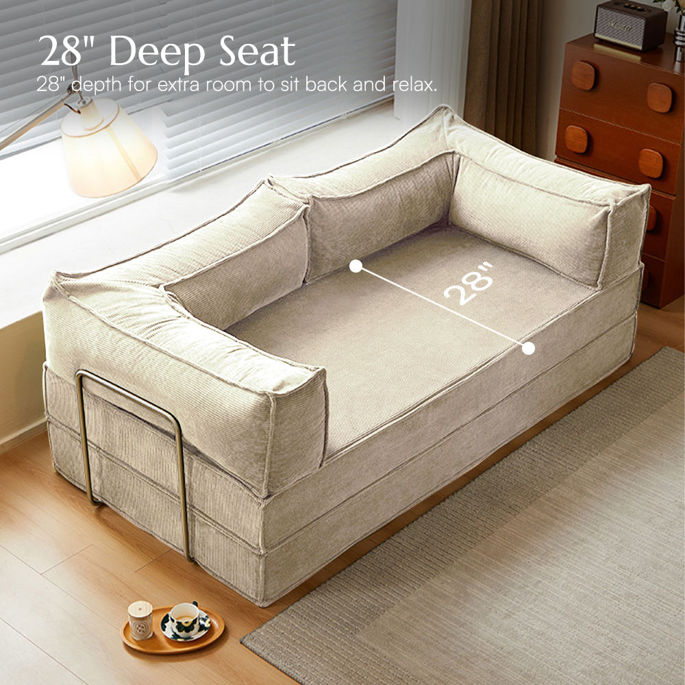 Beige Fabric Sofa Beds