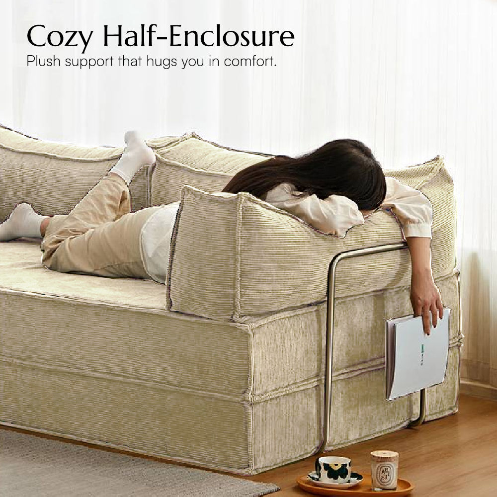 Beige Fabric Sofa Beds