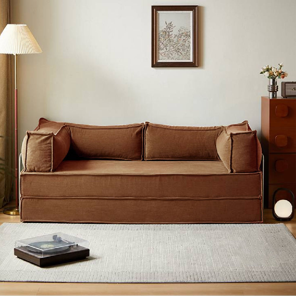 Brown Fabric Sofa Beds