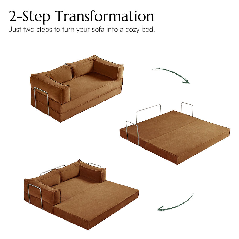 Brown Fabric Sofa Beds