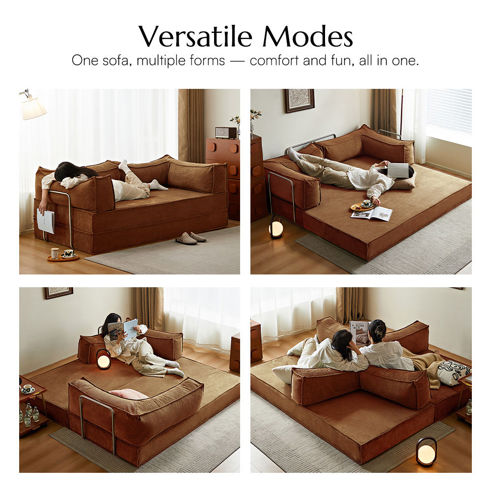 Brown Fabric Sofa Beds