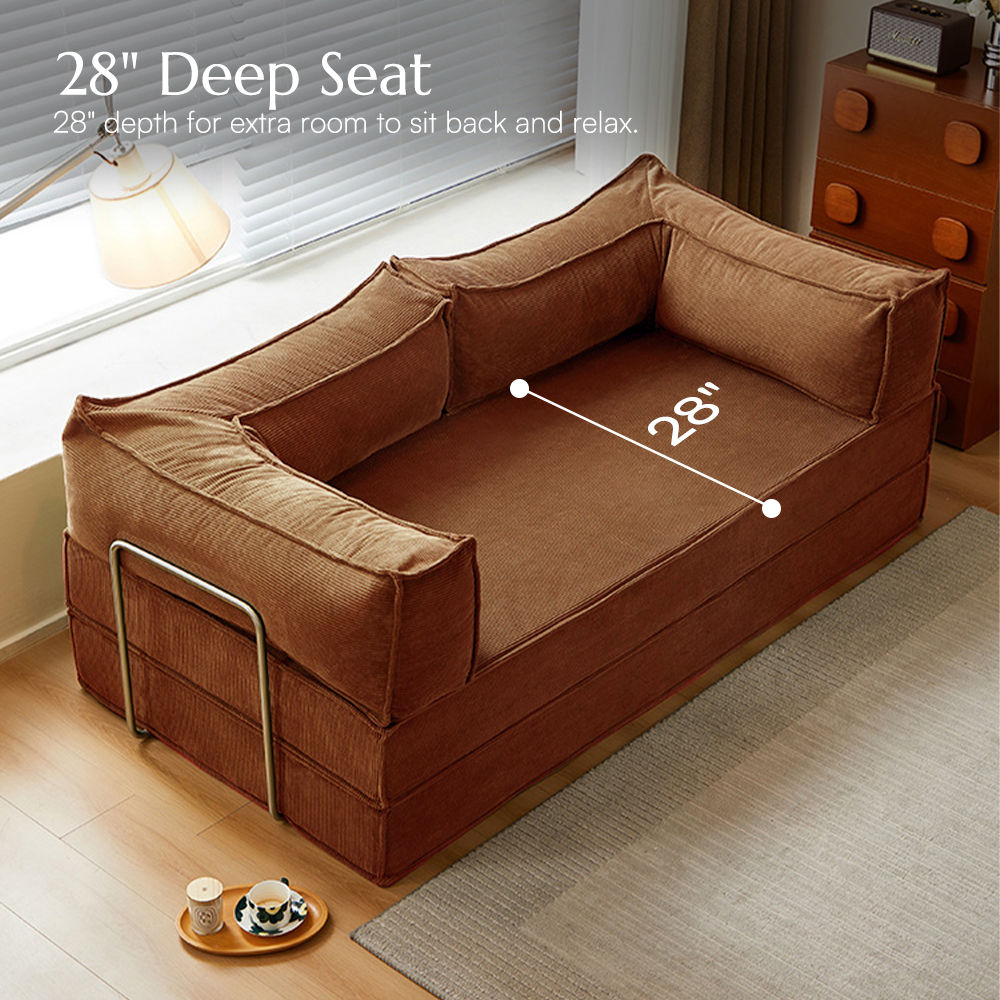 Brown Fabric Sofa Beds