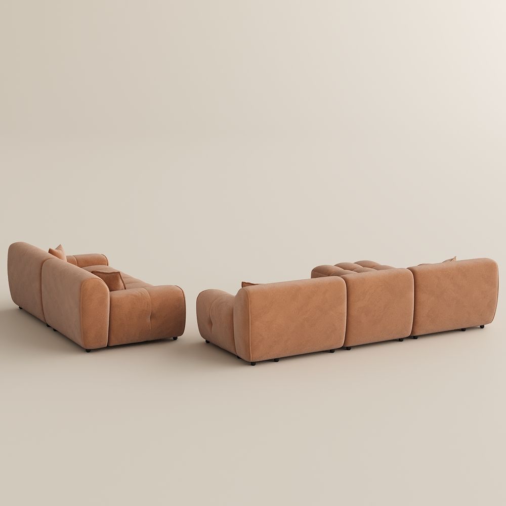 Brown Velvet Sofa Set