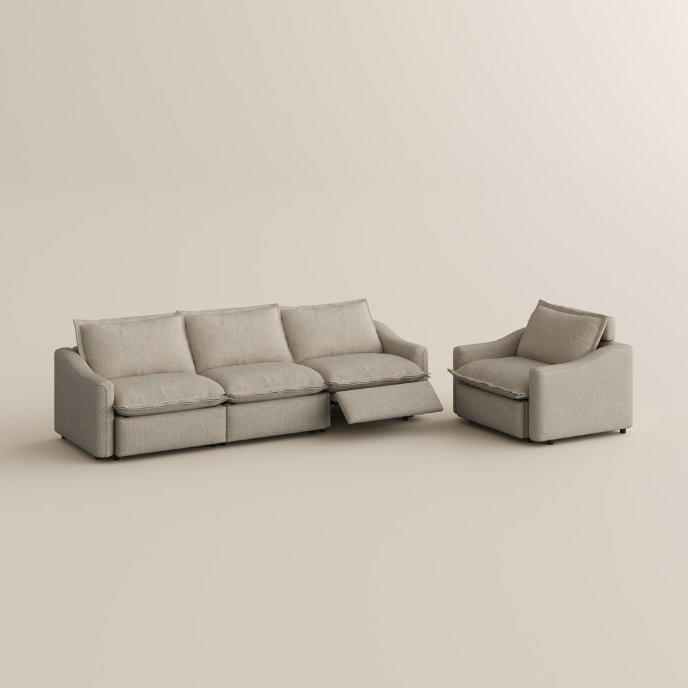Ergopals Beige Linen Sofa Set