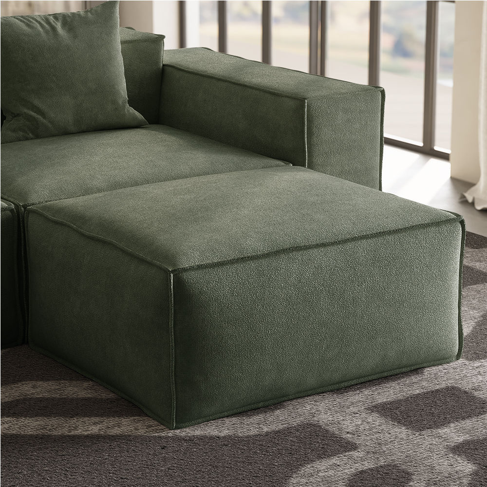 Partly Assemble Green Fabric Sofa Set