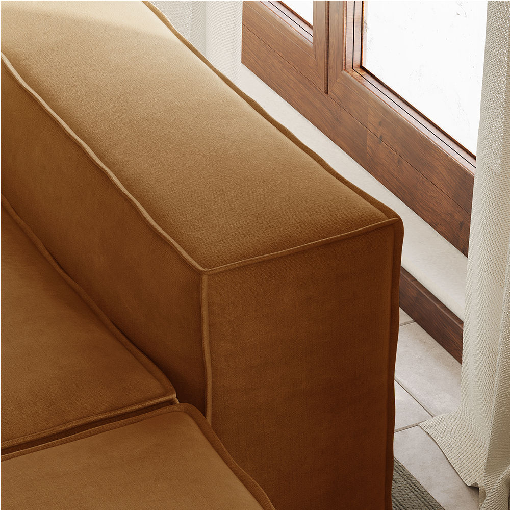 Fabric Yellow Sofa Set