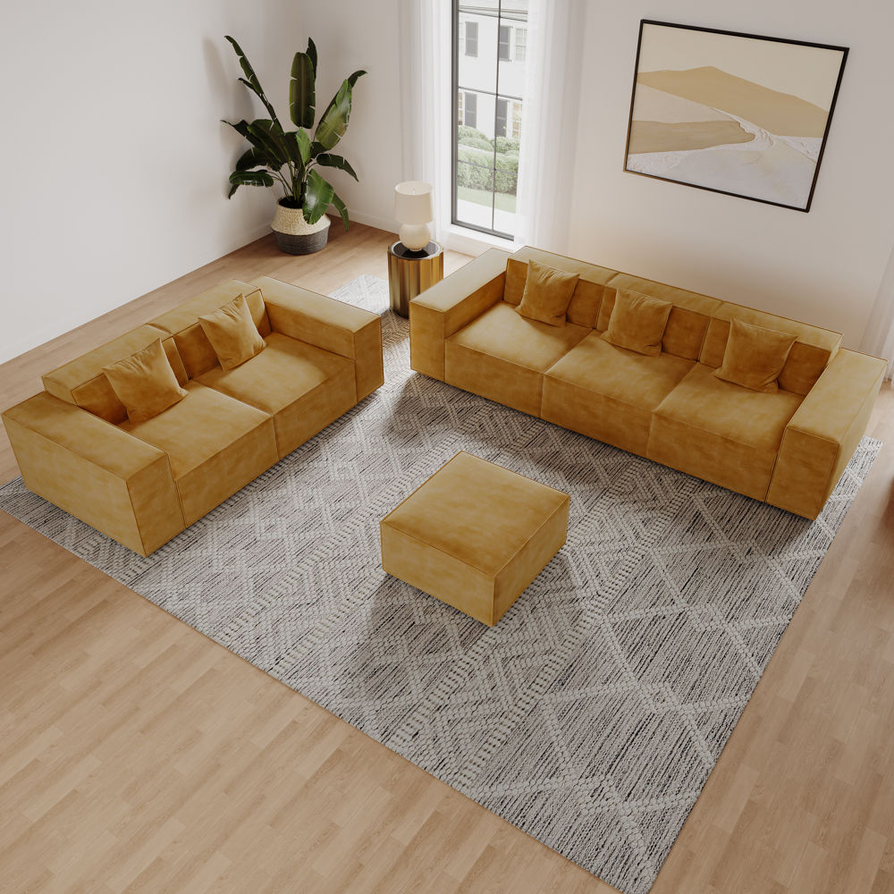 Modern Yellow Sofa Set