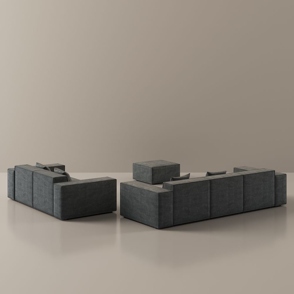 Dark Gray Anti-scratch and Waterproof Fabric Sofa Set