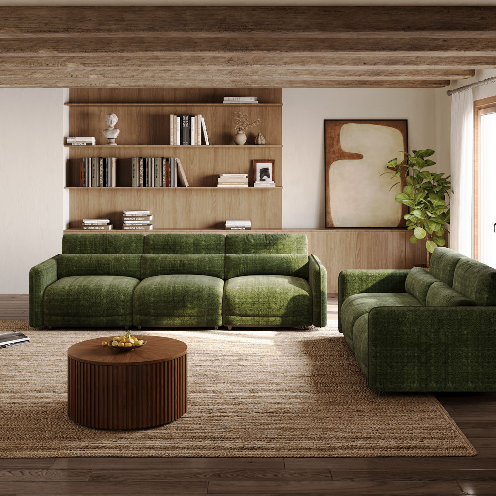 Green Green Chenille Sofa Set