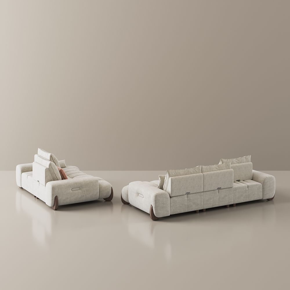 Green Beige Fabric Sofa Set