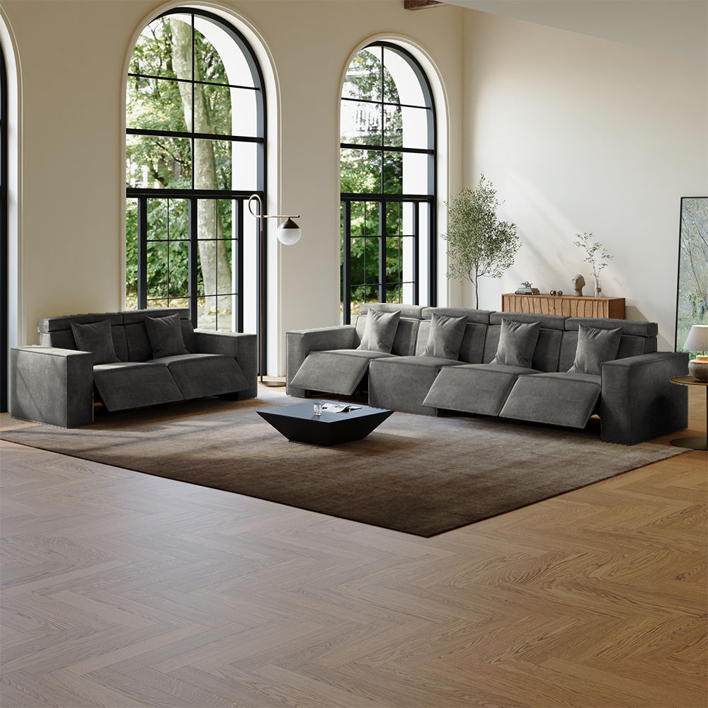 Fabric Dark Gray Fabric Sofa Set