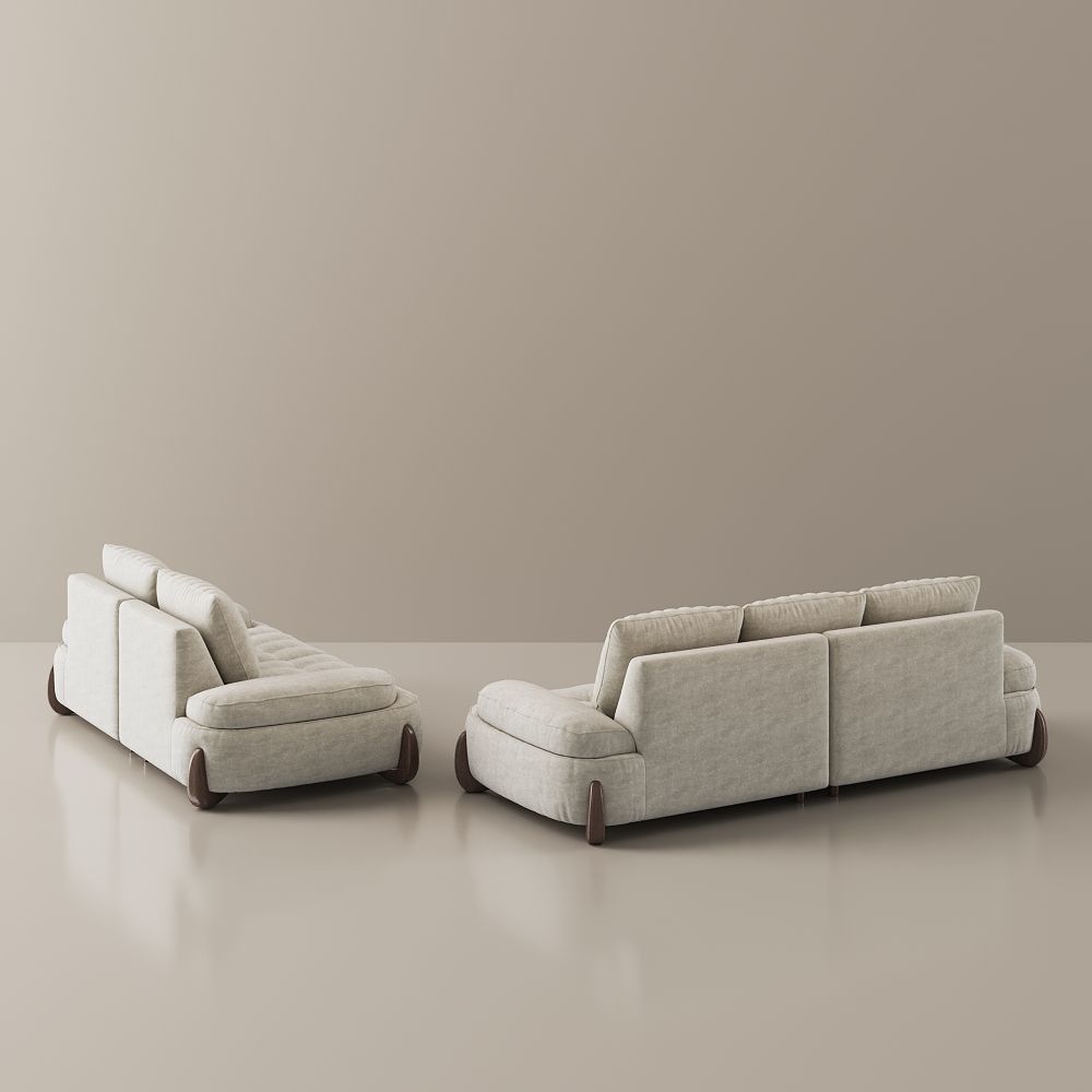 Green Beige Fabric Sofa Set