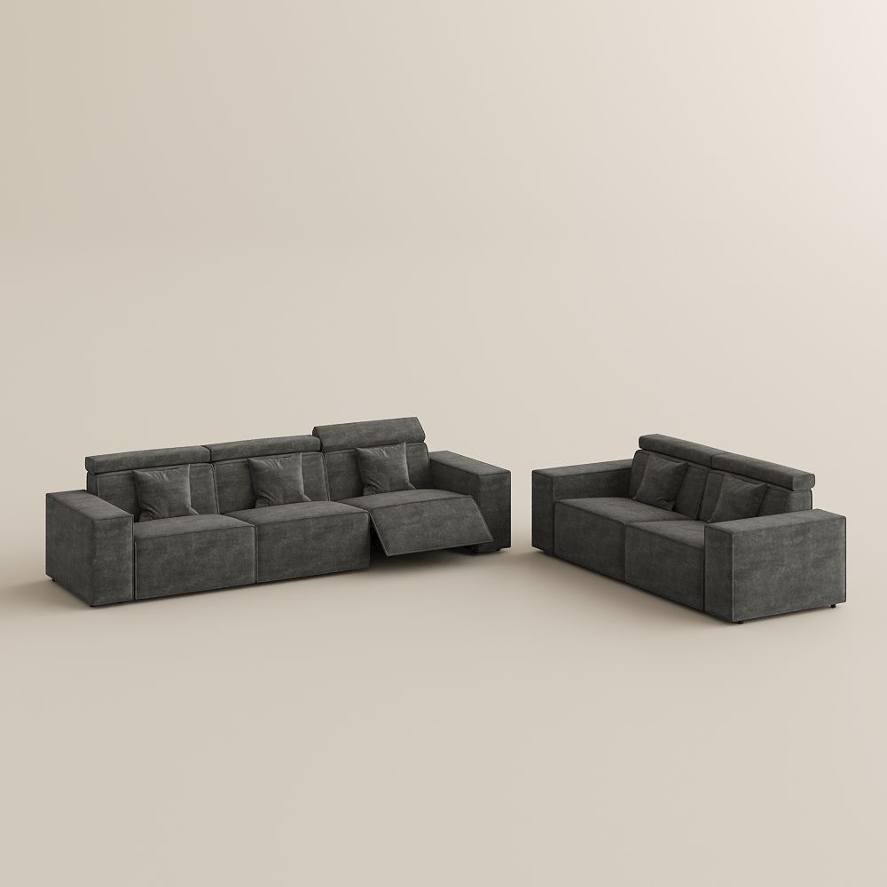 Sofas & Loveseats Dark Gray Fabric Sofa Set
