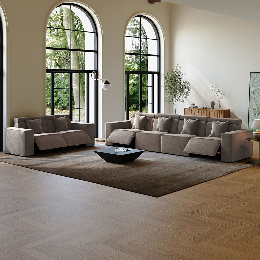Khaki Fabric Sofa Set