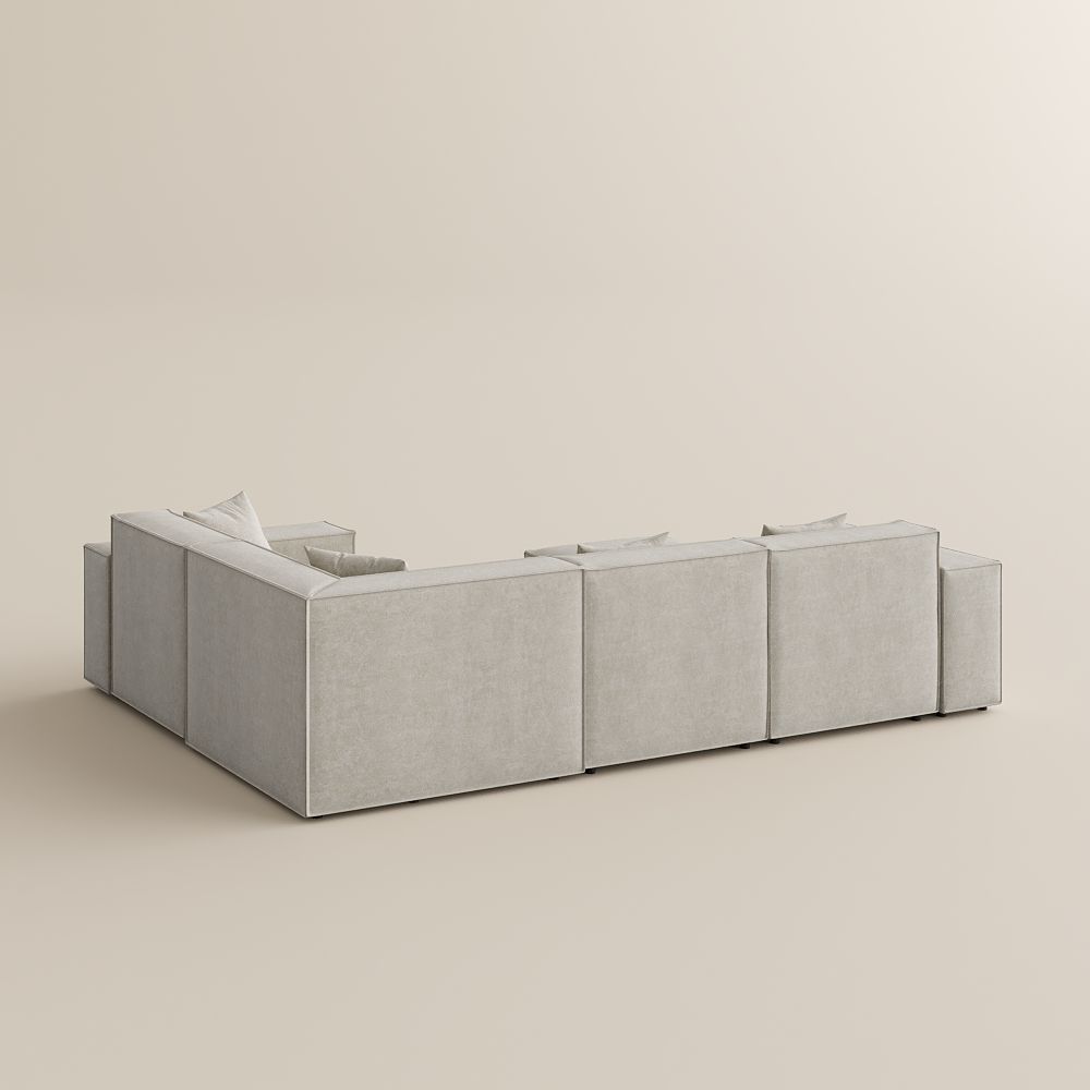 Partial Assembly Required Beige Pet-Friendly Fabric Sofa Set