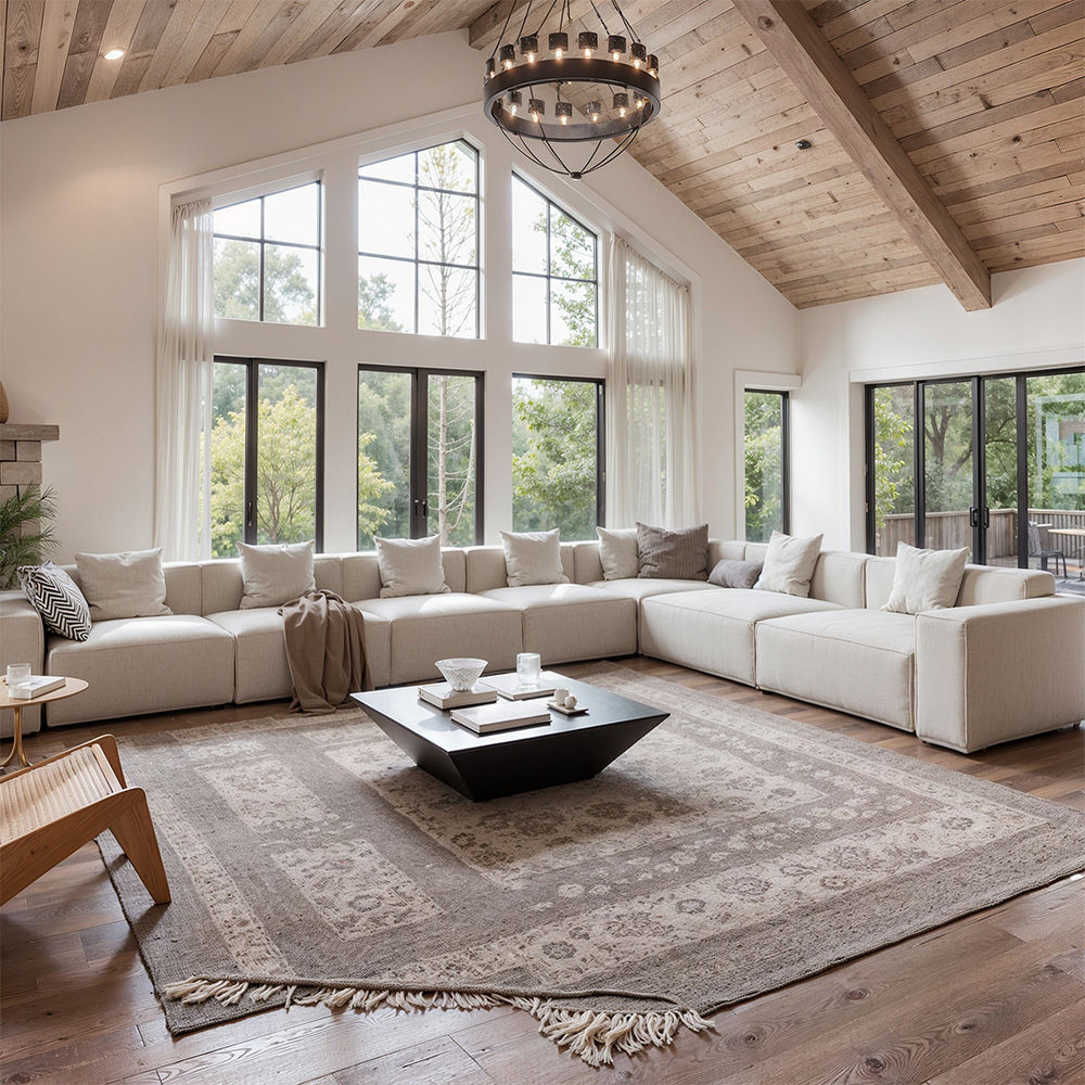 Very Relaxed Beige Fabric Sofa Set