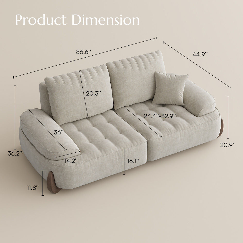 Fabric Beige Fabric Sofa Set