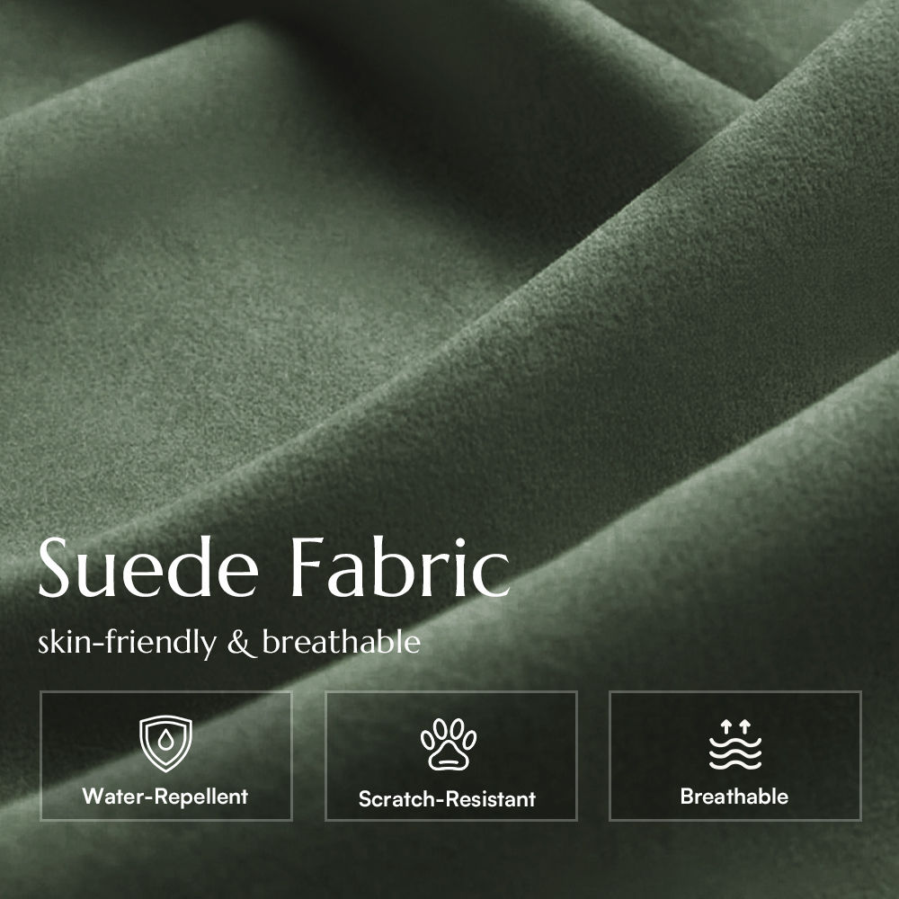 Combination Green Suede Fabric Sofa Set