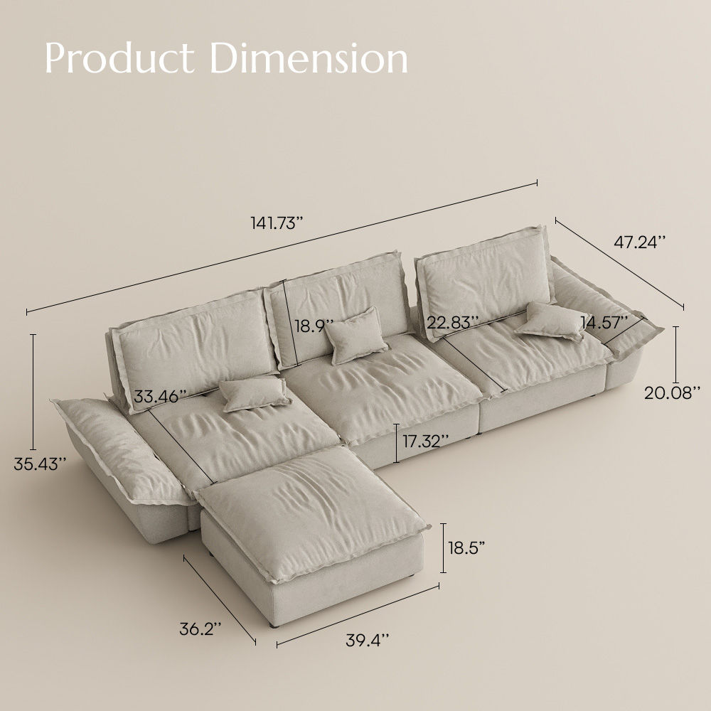 for 6 Beige Suede Fabric Sofa Set