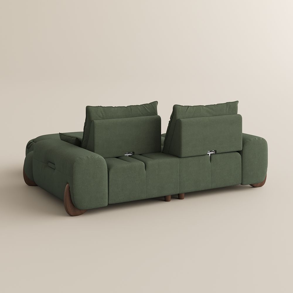 3 Seaters Green Fabric Sofa Set