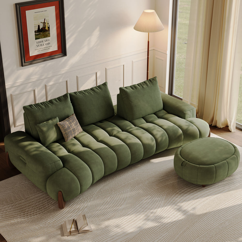for 4 Green Fabric Sofa Set