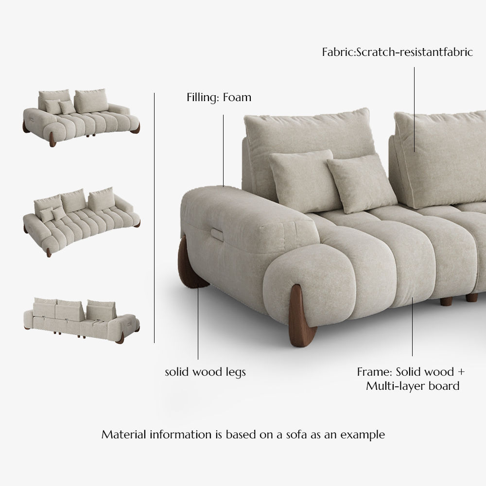 Fabric Beige Fabric Sofa Set