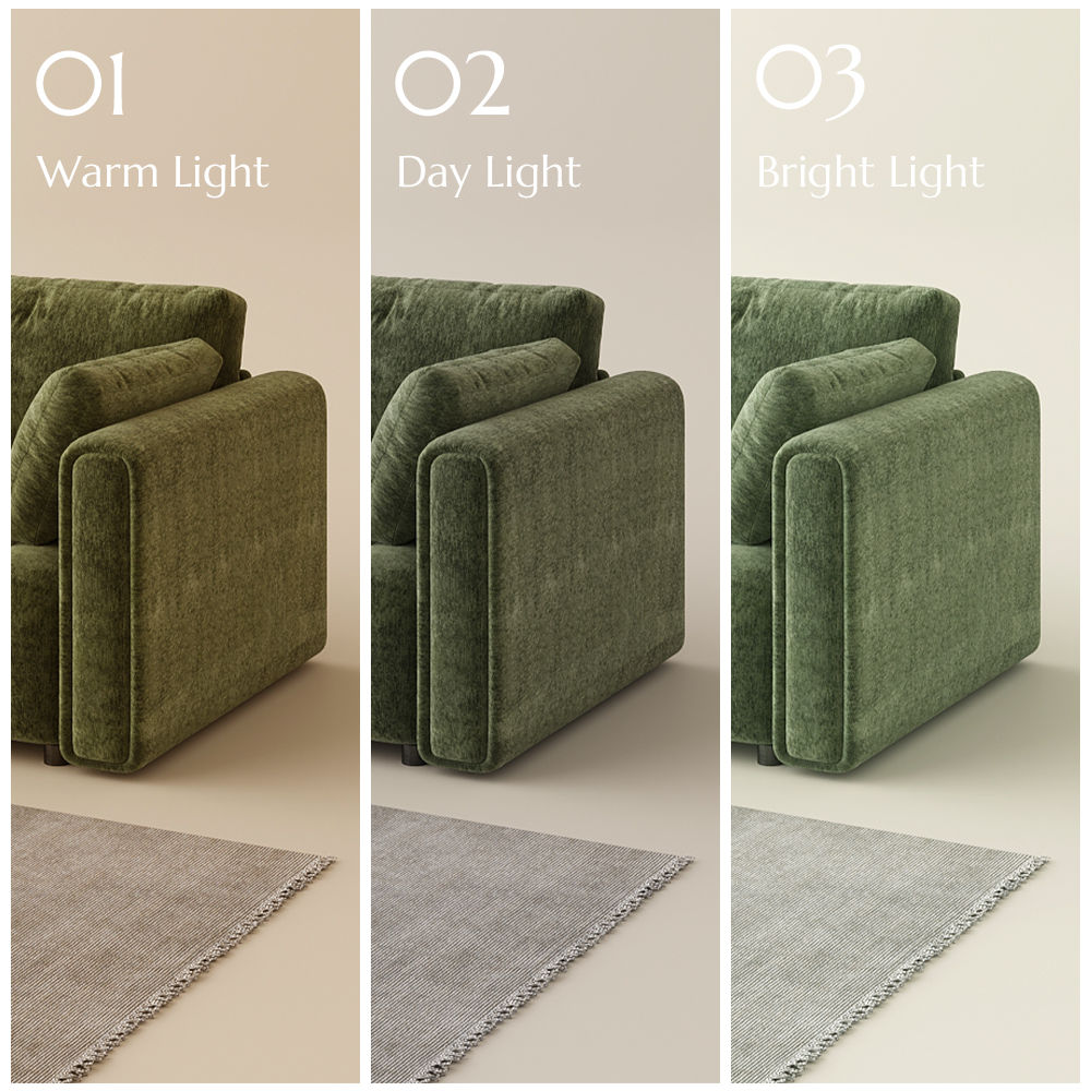 Comfortable Green Chenille Sofa Set