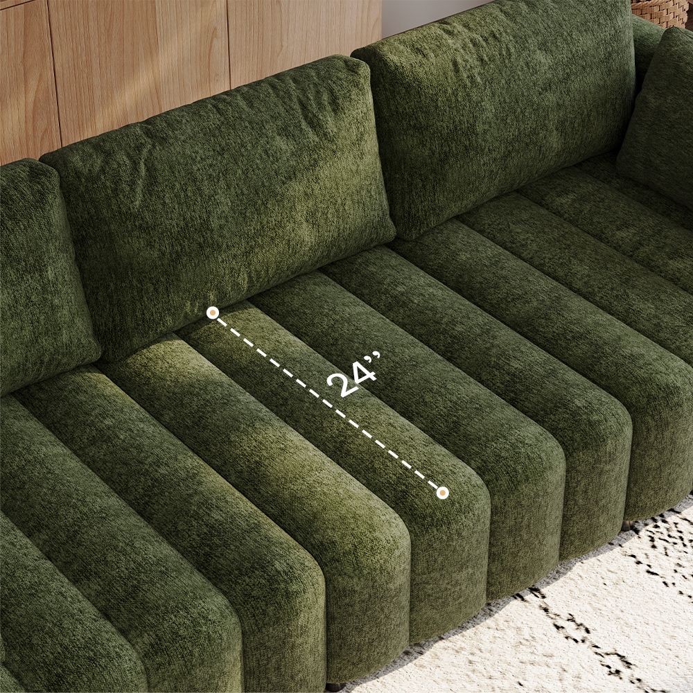 Chenille Green Chenille Sofa Set