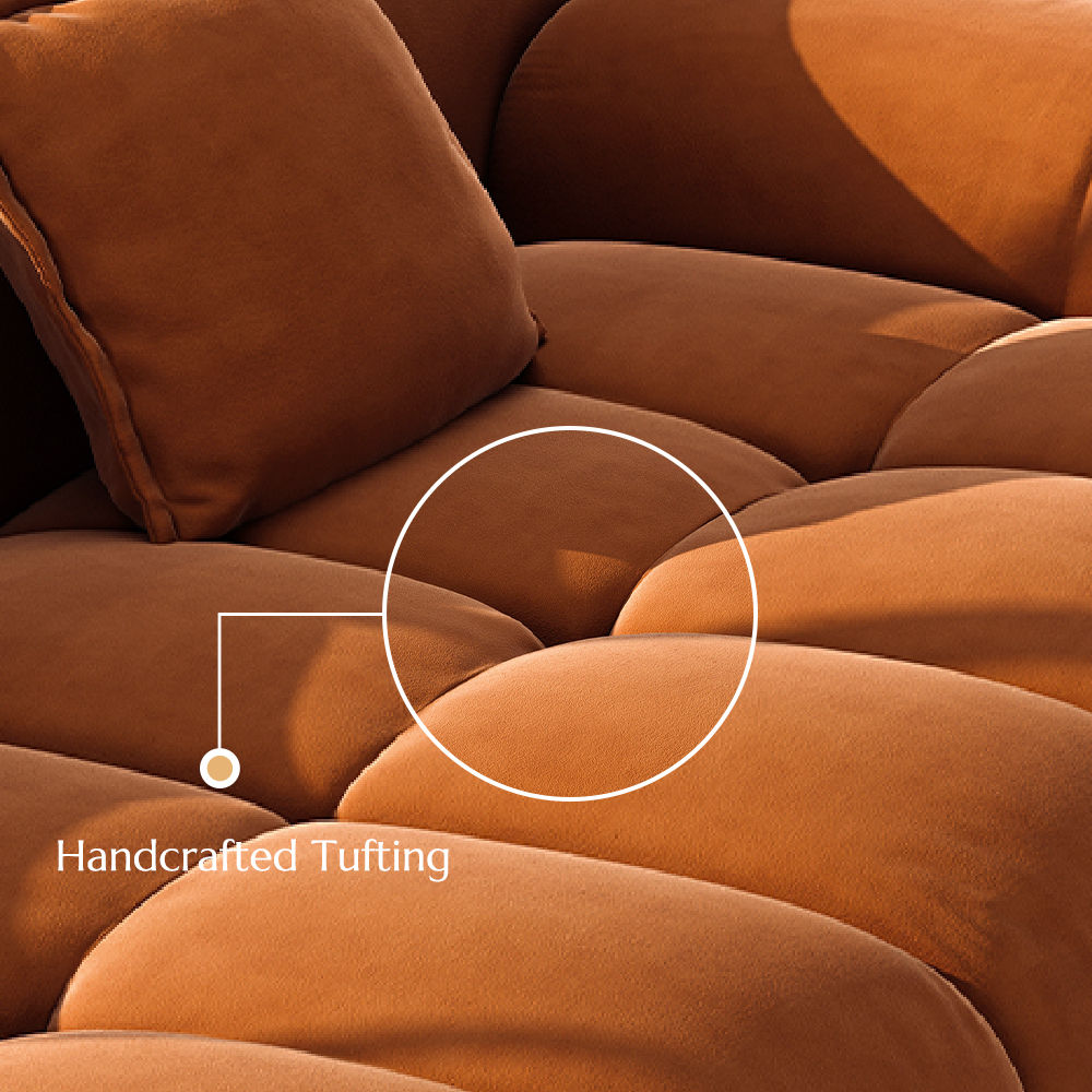 Sleeper Orange Velvet Sofa Set