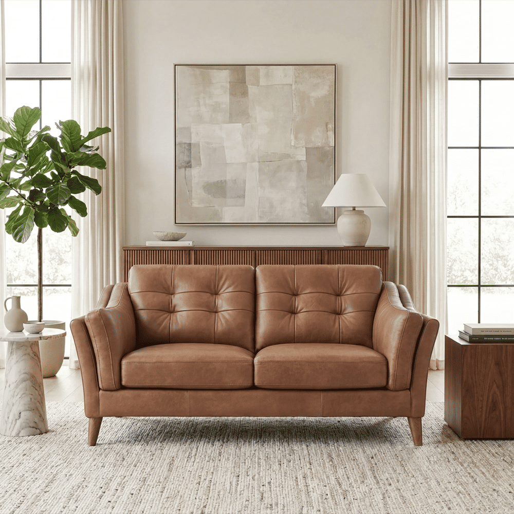 Light Brown Genuine Leather Sofas & Loveseats