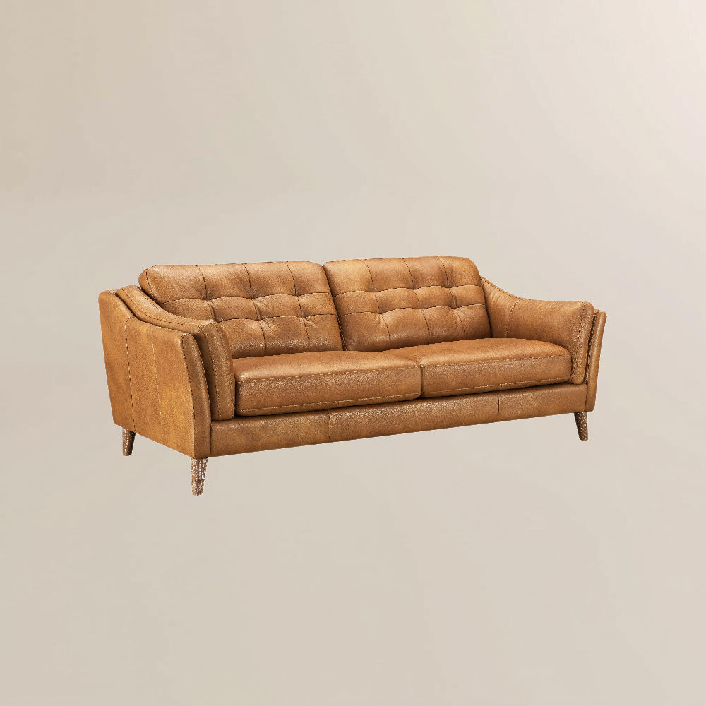 Light Brown Genuine Leather Sofas & Loveseats