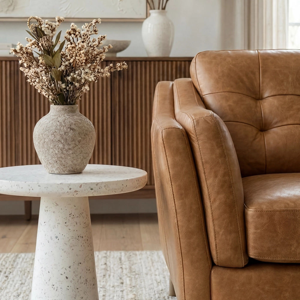 Light Brown Genuine Leather Sofas & Loveseats