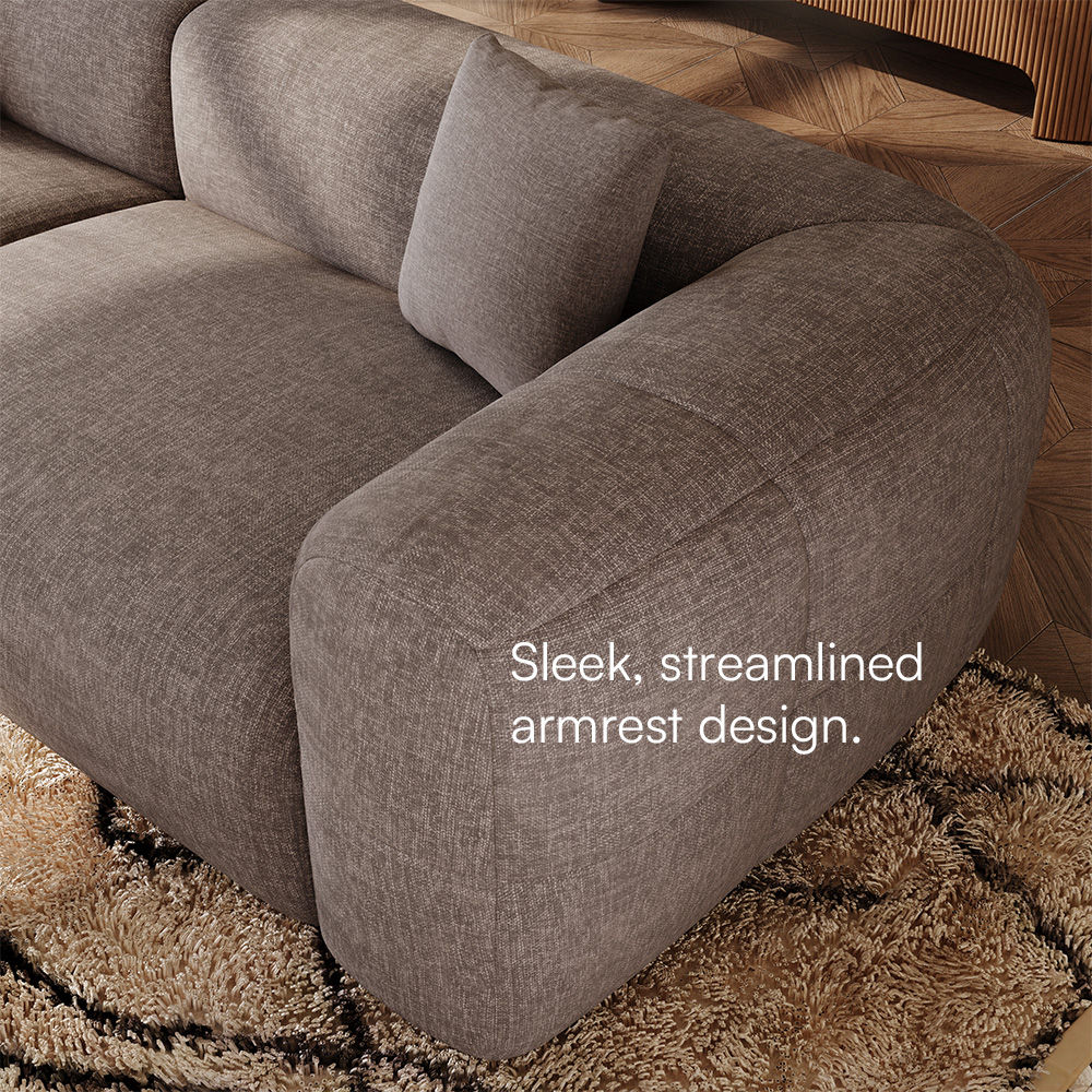 Relaxed Brown Chenille Sofa Set