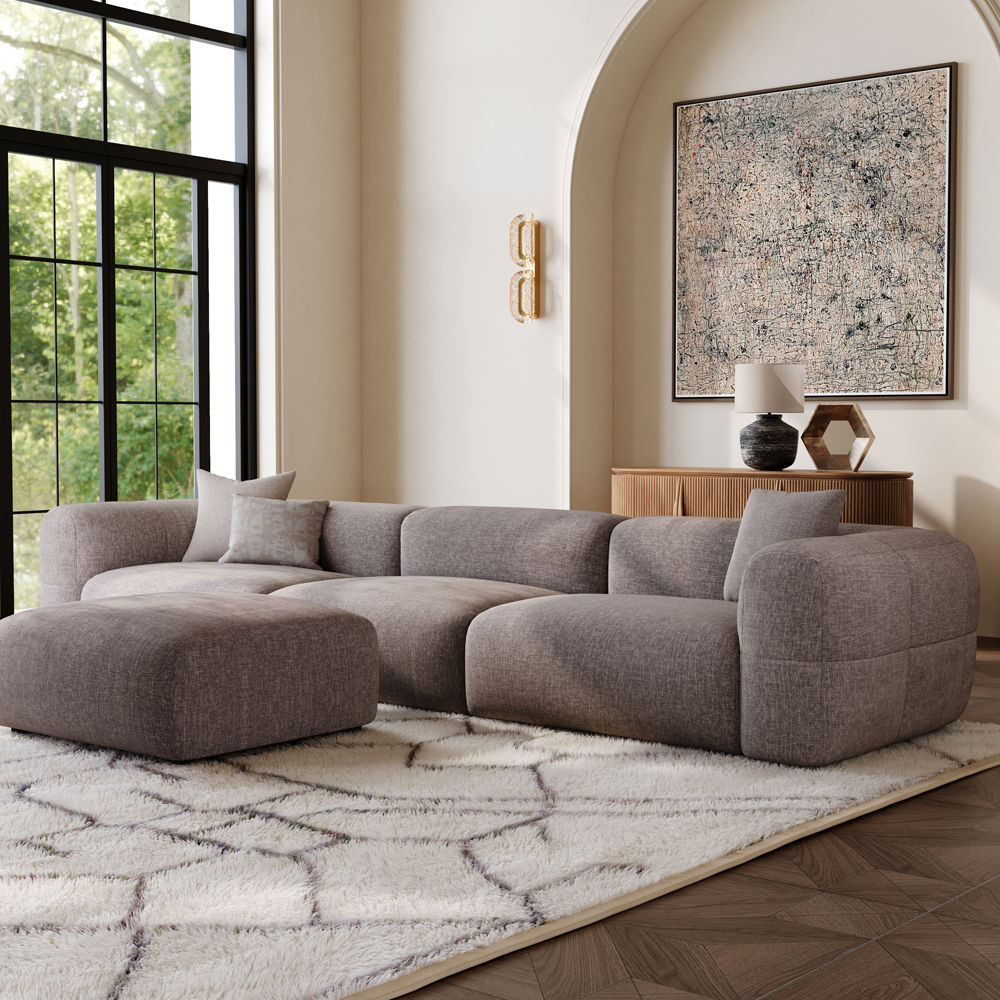 Living Room Brown Chenille Sofas & Loveseats