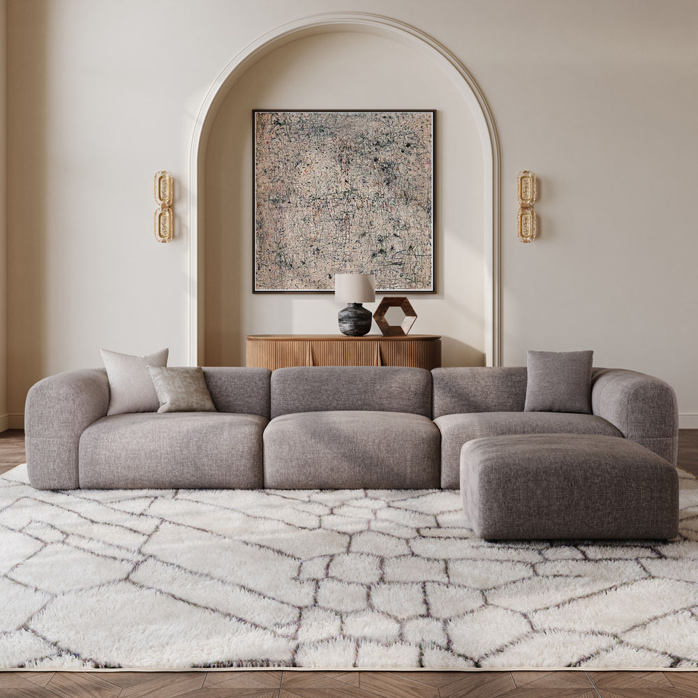 3-4 Seater Brown Chenille Sofas & Loveseats