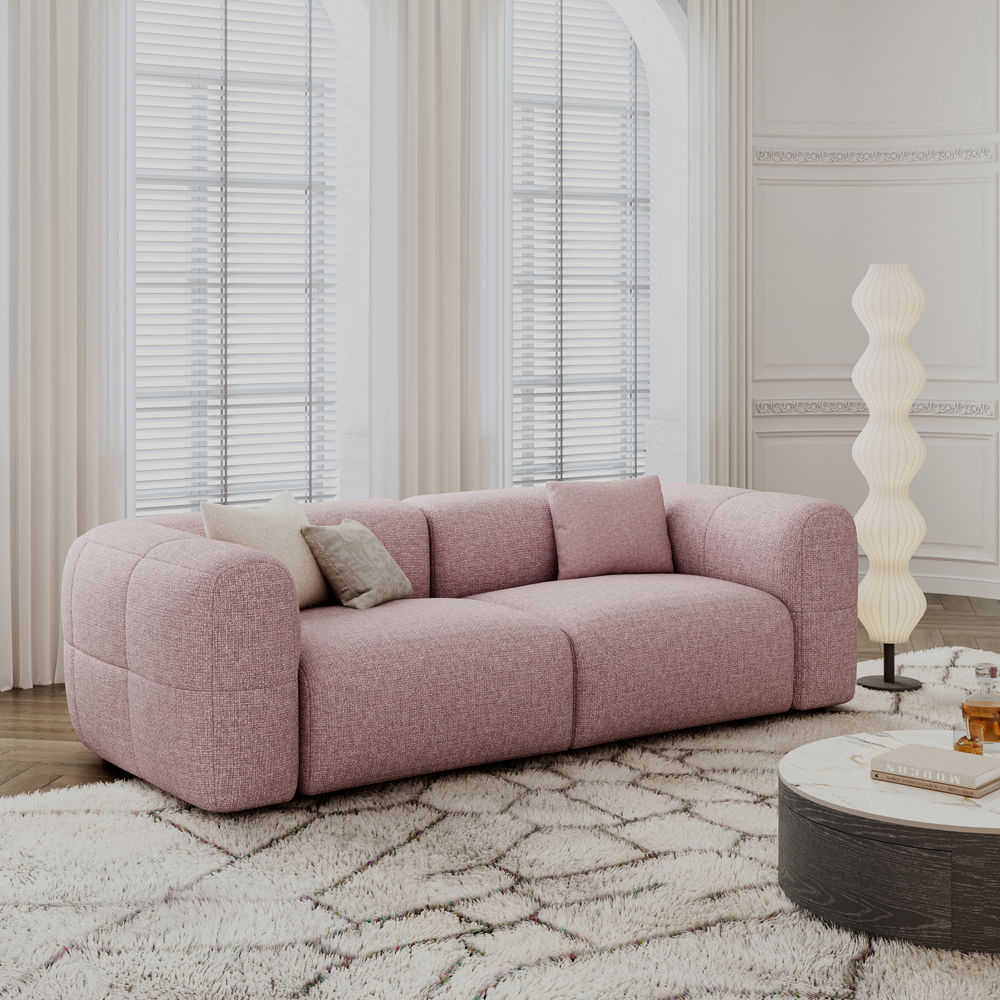2 Seaters Pink Chenille Sofas & Loveseats