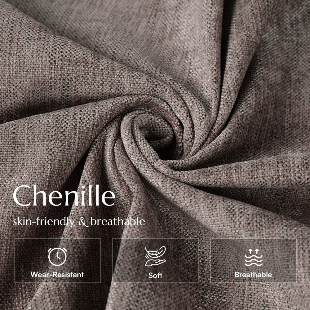 Relaxed Brown Chenille Sofa Set