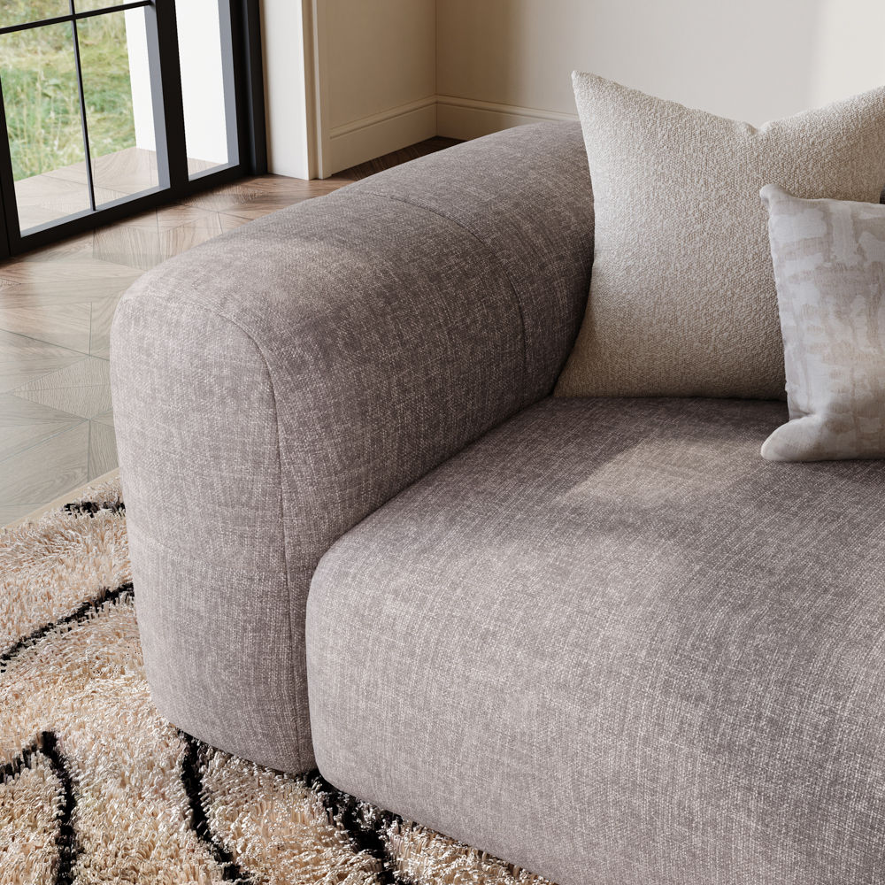 Medium Brown Chenille Sofa Set