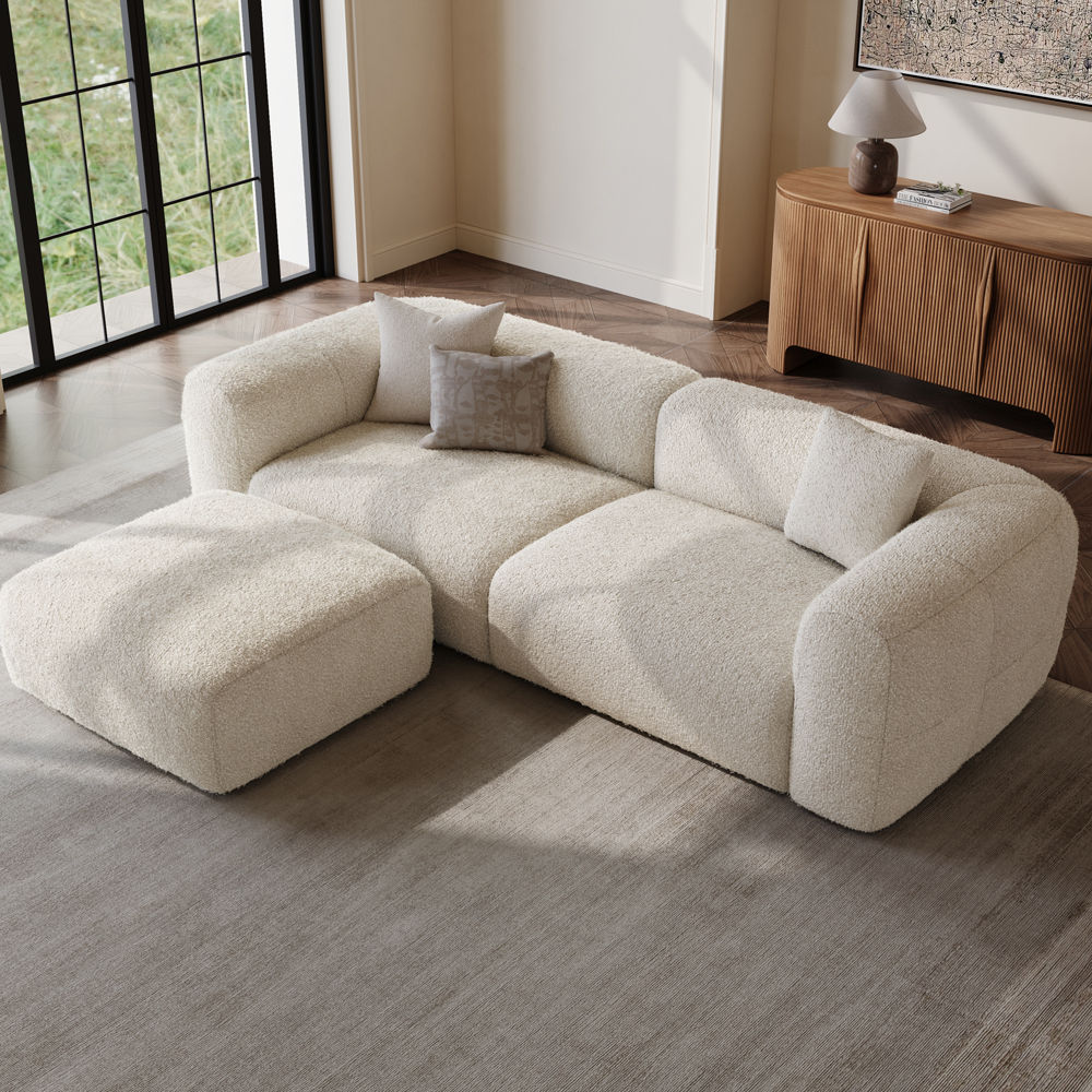 Sofas & Loveseats Beige teddy fleece Sofas & Loveseats