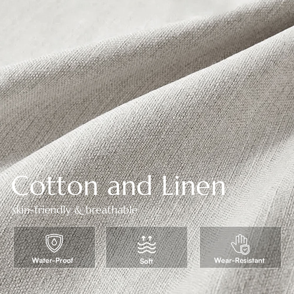Sofas & Loveseats Beige Cotton and Linen Sofas & Loveseats