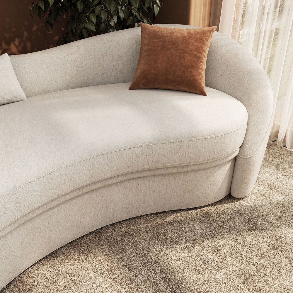 Home Theater Beige Cotton and Linen Sofas & Loveseats