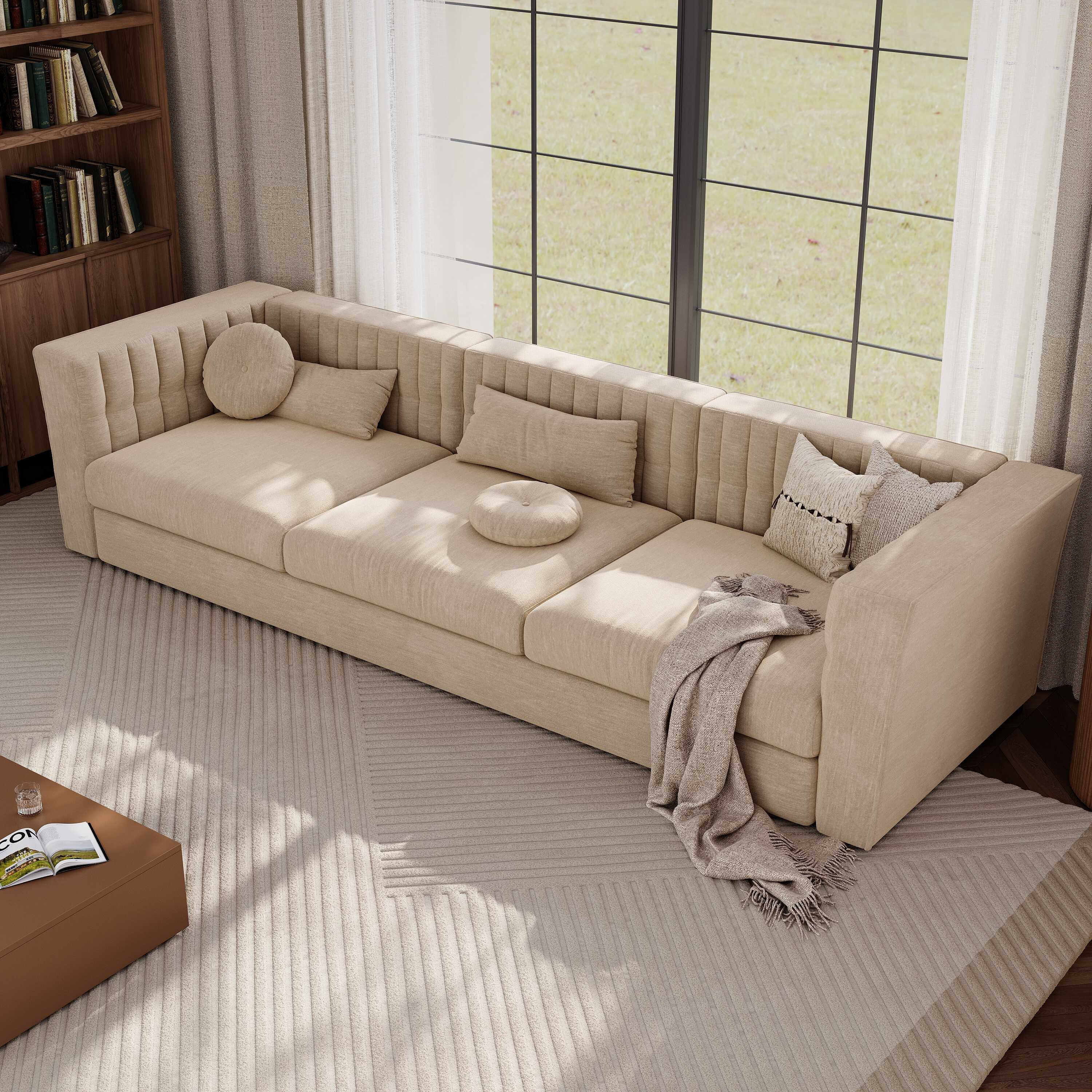 Comfortable Beige Velvet Sofas & Loveseats