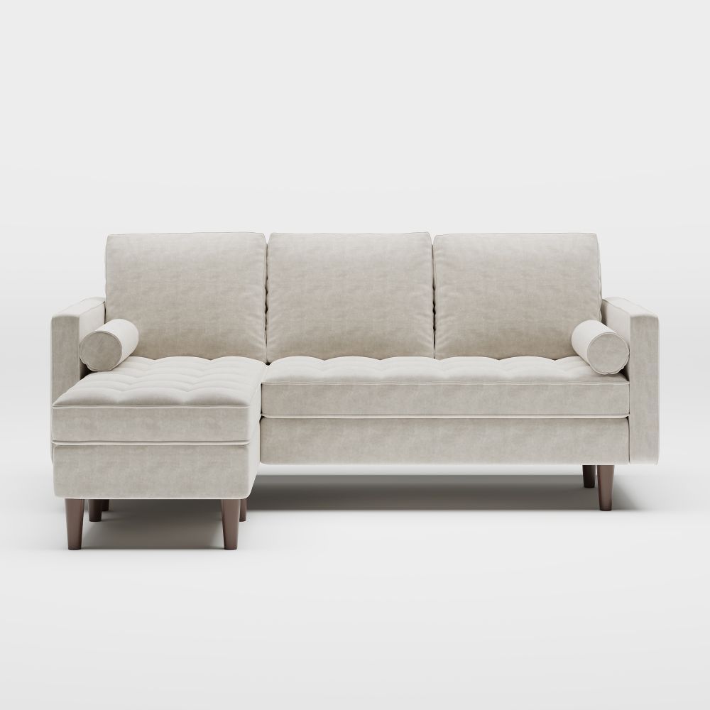 Partly Assemble Beige Cat Scratch Cloth Sectionals